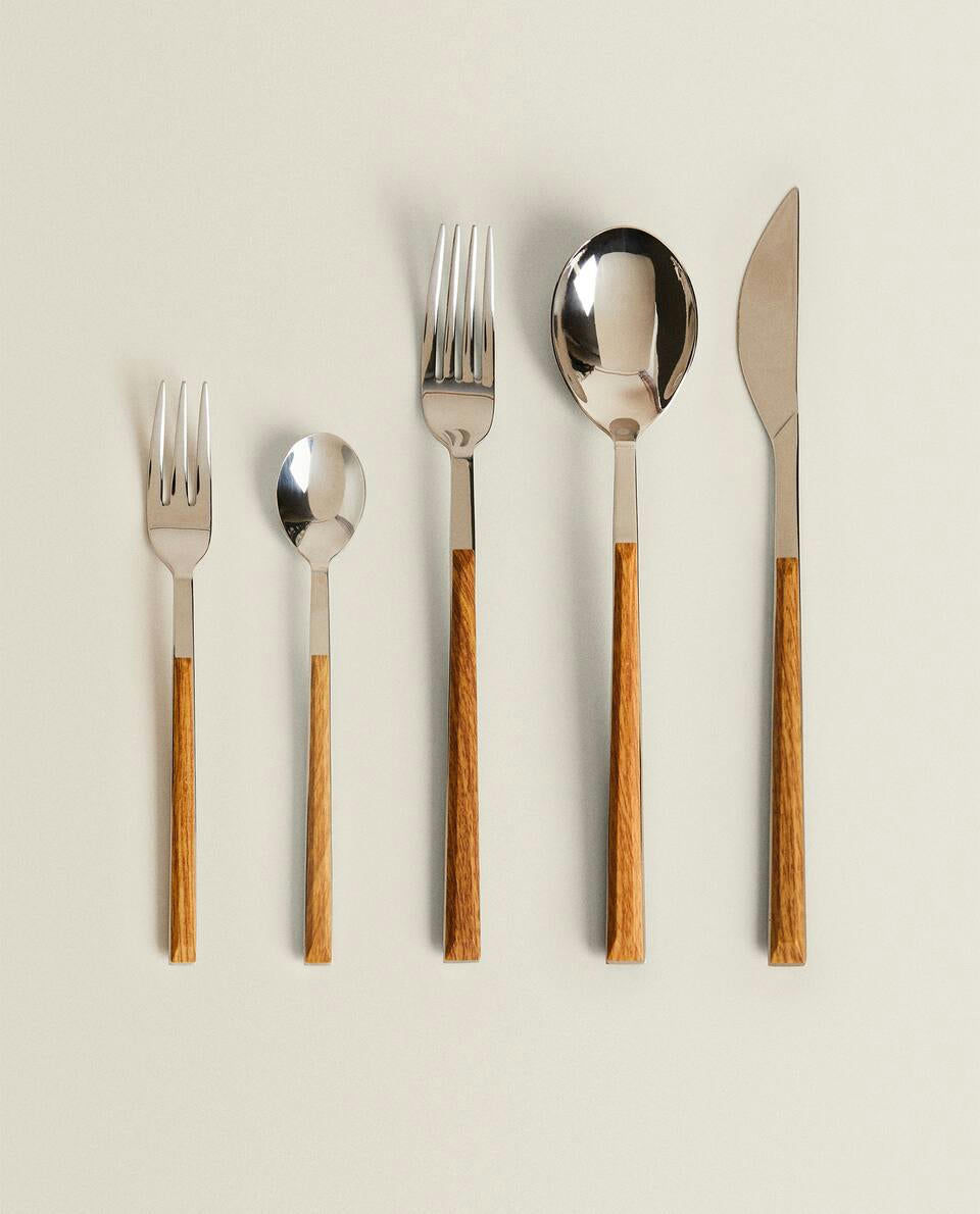 BOX 4 FORKS WITH WOOD-EFFECT HANDLES
