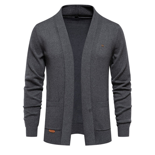 Cardigan Homme Décontracté Col V Ouvert Style Vintage