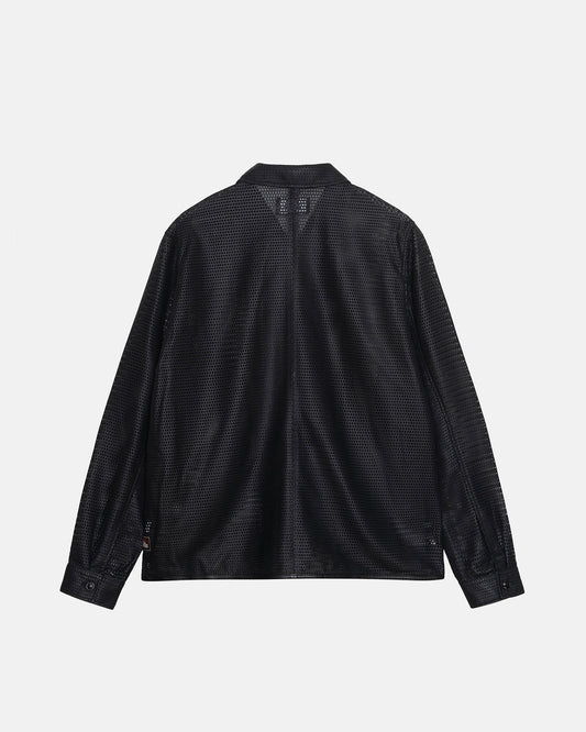 CHEMISE ZIPPÉE EN CUIR PERFORÉ