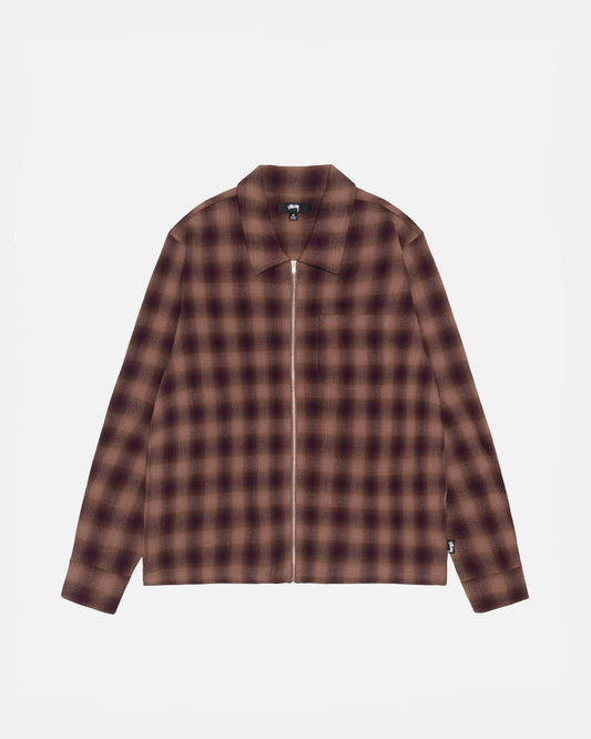 CHEMISE ZIPPÉE EN TWISTÉ À CARREAUX