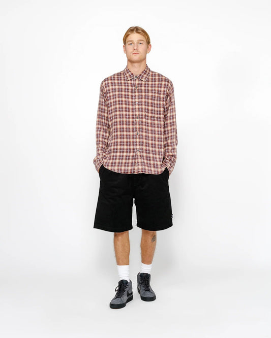SHORT DE BAIN EN COTON BROSSÉ