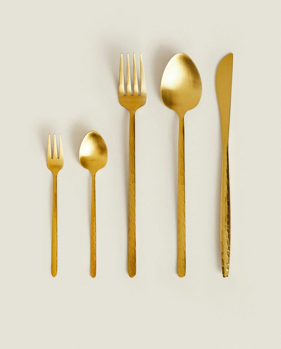 BOX 4 FORKS WITH HAMMERED HANDLE
