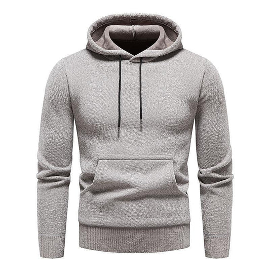 Pull à capuche décontracté basique en chenille pour homme